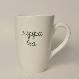 Indigo White Ceramic Mug – “Cuppa Tea” Minimalist Kitchenware